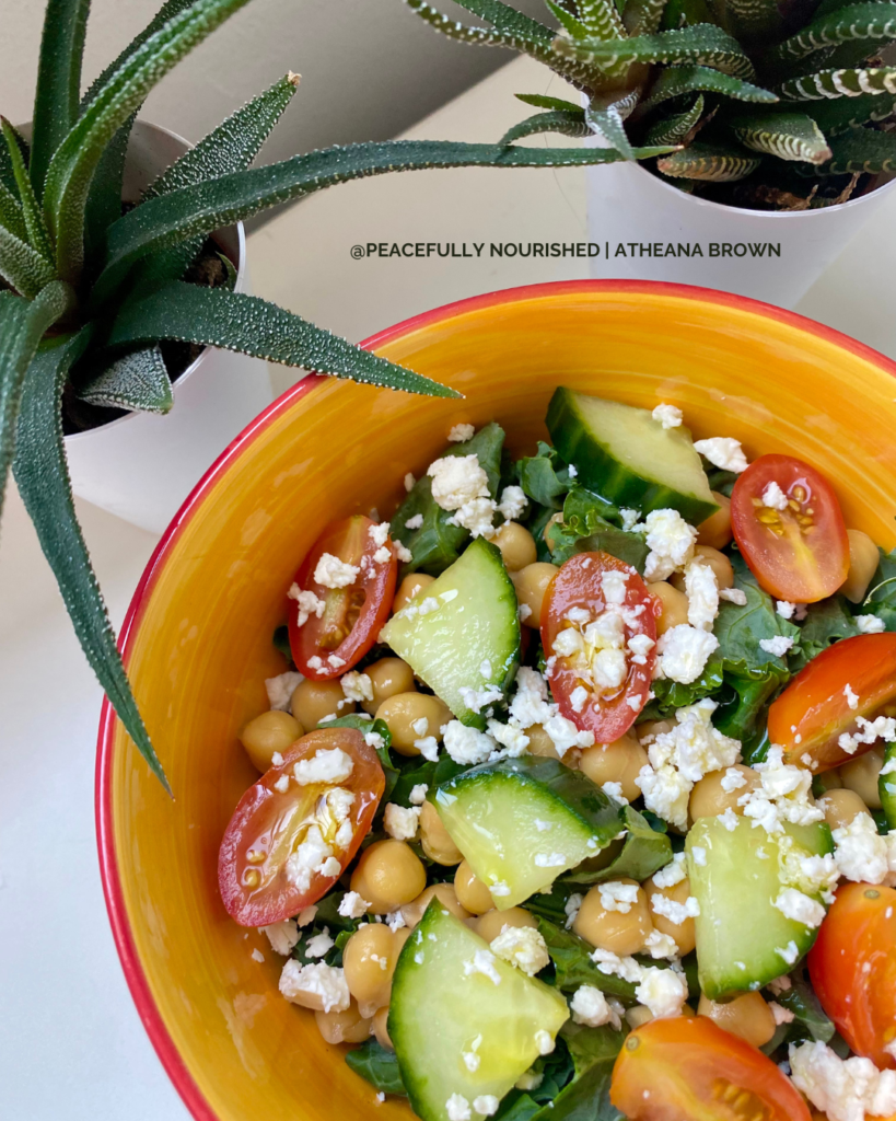 Greek-Inspired Chickpea Kale Salad